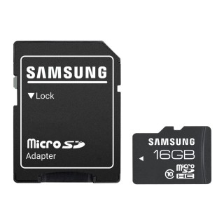 Samsung 16GB MicroSDHC Card Class 10 With Adapter