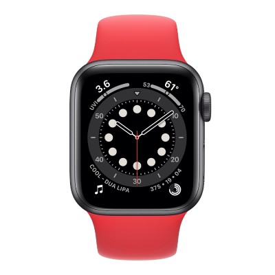 ساعت هوشمند اپل سری 6 40میلیمتر، بدنه آلومینیومی همراه با بند اسپورت قرمز