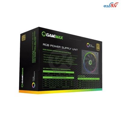 پاور فول ماژولار 1050 وات Gamemax ARGB مدل RGB1050 Rainbow 80 plus gold