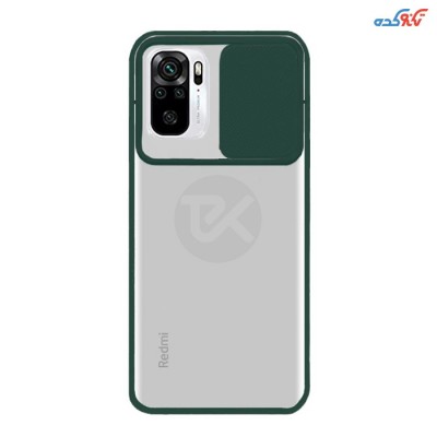 کاور دور سیلیکونی پشت مات محافظ لنز کشویی مناسب برای گوشی موبایل Rddmi note 10