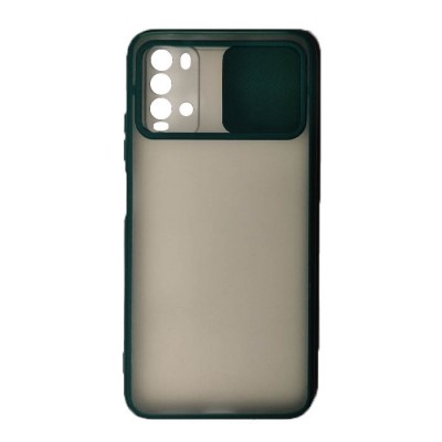 کاور دور سیلیکونی پشت مات محافظ لنز کشویی مناسب برای گوشی موبایل Poco M3