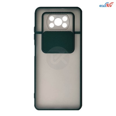 کاور دور سیلیکونی پشت مات محافظ لنز کشویی مناسب برای گوشی موبایل Poco x3