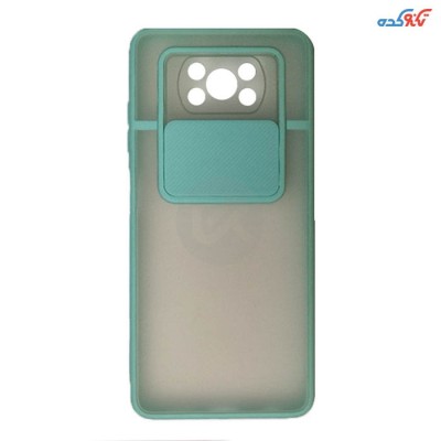 کاور دور سیلیکونی پشت مات محافظ لنز کشویی مناسب برای گوشی موبایل Poco x3