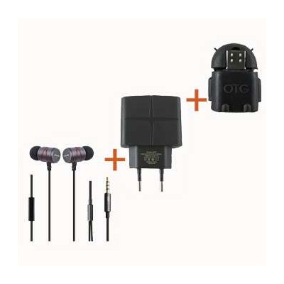 باندل  هندزفری + OTG + شارژر